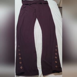 Victoria's Secret Plum Wide Leg Pants with Side Buttons